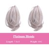 JUVABUN Claw Clip Wavy Ponytail Extension 7" -Platinum Blonde| Hair Extension Clips | Ponytail Extension Human Hair | Wavy Hair Extensions | Washable Realistic And Synthetic |Platinum Blonde