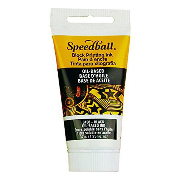 Speedball Oil-Based Block Printing Ink, 1.25-Ounce, Black, for Professional, Permanent Prints AP Certified