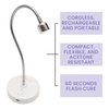 ALLKEM Flash Cure UV Light for Gel Nails - Gooseneck Led Nail Lamp for Gel Polish - Professional and Home Use Nail Light & Dryer - Wireless, Cordless & Rechargeable Curing Lamp (3W - Silver)