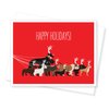 Apartment 2 Cards Dog Walk Holiday Christmas Cards, Set of 8 Greeting Cards, Red, A2 (4.25x5.5") (H137BOX)