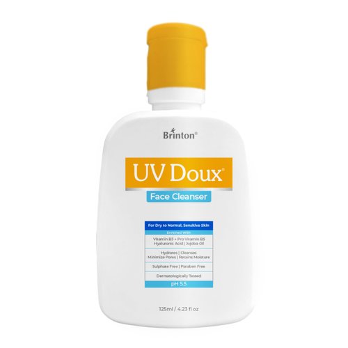 Brinton UV Doux Face Cleanser | Enriched with Hyaluronic Acid, Jojoba Oil, Niacinamide | Deep Cleansing & Hydration | Removes Excess Oil | Sulphate & Paraben-Free | pH 5.5 | For All Skin Types | 125ml