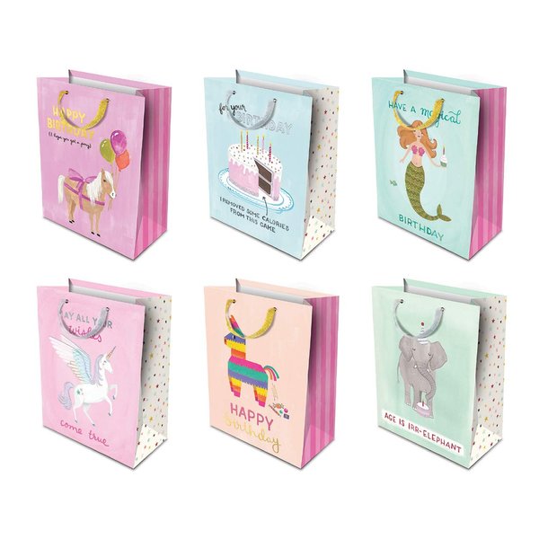 Studio Oh! 6-Piece Gift Bag Assortment, Birthday by Anne Was Here