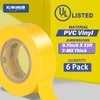 KIWIHUB Yellow Electrical Tape, UL Approved, Industrial Grade Vinyl Electrical Insulating Tape, Electric Tape for Improvement Electrical Equipment, 0.7in X 33ft(6 Pack)