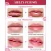 Lip Primer,Hydrating Lip Balm,Lip Moisturizer for Dry &Chapped Lips,Colorless,Smoothing,Refining Lip Plumper,24 Hour Lipstick,Lip Production for Women & man,Preps Skin for Lip Makeup Application-3Pcs