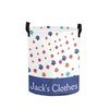Pet Cat Dog Paw Personalized Freestanding Laundry Hamper, Custom Waterproof Collapsible Drawstring Basket Storage Bins with Handle for Clothes
