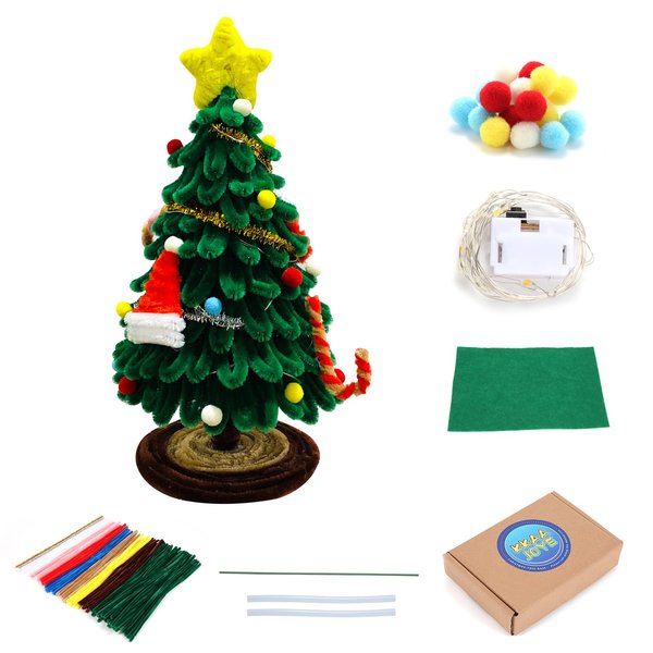 KKAAJOYE Pipe Cleaners, Pipe Cleaners for Crafts - Christmas Tree Set - Chenille Stems for Making Colorful Crafts (Christmas Tree)