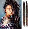 SAVASANA 30 Inch Dreadlock Extensions 20 Strands Boho Style Crochet Hair Dreads Synthetic Single Ended Hippie Loc Hair Extensions Black Brown Handmade Crochet Braids for Women & Men