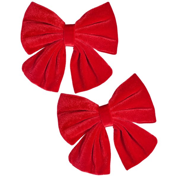 Velvet Hair Bows Girls 6" 2PCS Big Red Fall bow Alligator Clips for Toddler Hair Clips Toddlers Teens Kids Accessories