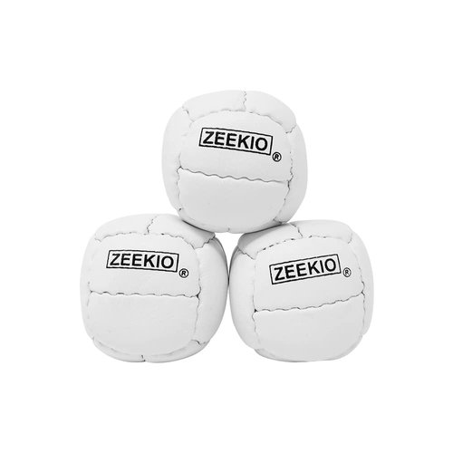 Zeekio Galaxy Juggling Balls - Premium 12 Panel Genuine Leather Balls - 130g - 67mm - Pack of 3 (White)