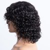 Mjiokii Bob Wigs Human Hair 180% Density Glueless Water Wave Short Bob Wig Human Hair None Lace Front Wigs With Bangs Machine Made Bob Wigs Human Hair 12 inch Black Wig