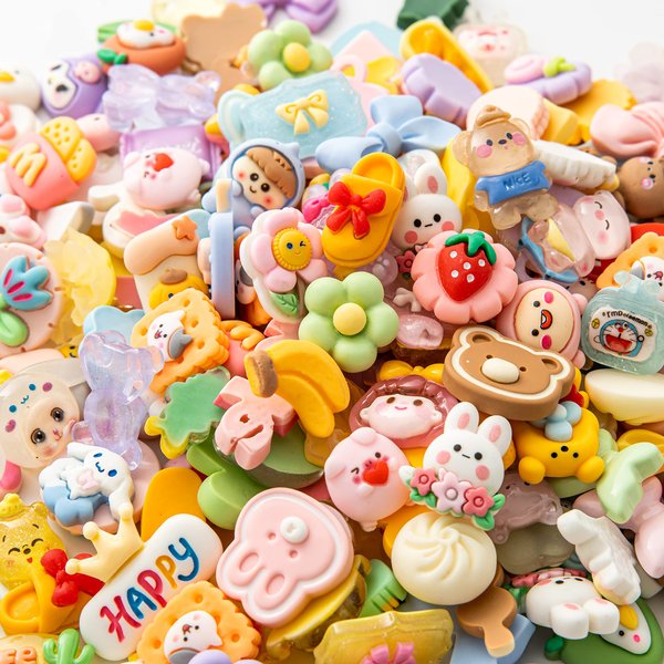 Slime Charms Cartoons Charms Cute Set - Mixed Lot Assorted Kawaii Charms Resin Flatback for DIY Crafts Making,Decorations,Scrapbooking,Embellishments,Hair Clip 25pcs