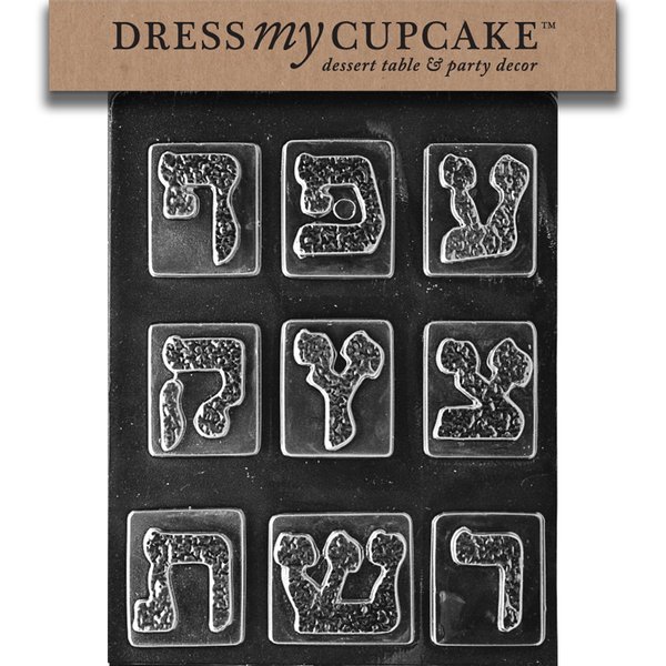 Dress My Cupcake Chocolate Candy Mold, Hebrew Letters No. 3