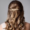 HINZIC 2Pcs 2.64inch Flower Opal Hair Clips Gold Summer Beach Wedding Barrettes Sparkly Fancy Hair Pins Prom Engagement Halloween Decorative Accessories for Women Girls Thick Long Hair