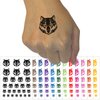 Realistic Wolf Head Temporary Tattoo Water Resistant Fake Body Art Set Collection - Brown (One Sheet)