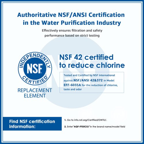 AQUA CREST Inline Carbon Water Filter for Reverse Osmosis Water System, NSF Certified, Replacement Cartridge With 1/4" Quick-Connect, Inline Water Filter for Ice Maker & Refrigerator, 2-Pack
