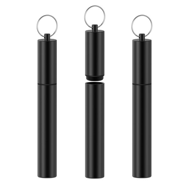 CUMFYHOUS 3-Pack Portable Aluminum Metal Tube, Airtight, Lightweight,Fit in Pocket Purse Great for Traveling