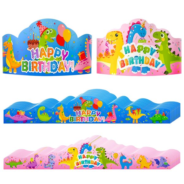 Hooqict 30 Pieces Birthday Crowns for Classroom Colorful Party Hats Paper Birthday Hats for Kids Happy Birthday Hat Family School Birthday Crown Teacher Students Party Supplies