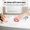 COHEALI 2Pcs Bath Loofah Sponge Ice Cream Cone Shower Sponge Exfoliating Mesh Pouf Bath Ball Body Scrubber Exfoliator for Men Women Light Yellow Pink
