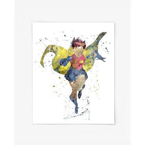 Jubilee Prints, X-Men Watercolor, Nursery Wall Poster, Holiday Gift, Kids and Children Artworks, Digital Illustration Art