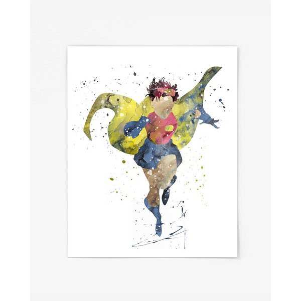 Jubilee Prints, X-Men Watercolor, Nursery Wall Poster, Holiday Gift, Kids and Children Artworks, Digital Illustration Art