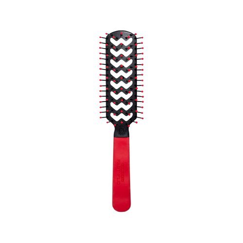 Cricket Static Free Fast Flo Color Vent Hair Brush for Blow Drying, Styling and Detangling for Long Short Thick Thin Curly Straight Wavy All Hair Types, So Rad (Red)