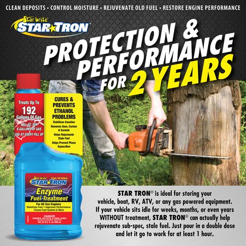 STAR BRITE Star Tron Enzyme Fuel Treatment SEF Gasoline Formula - 1 oz. Treats 6 Gallons - 32 OZ (14332)