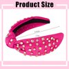 Ondder Hot Pink Knotted Shiny Rhinestone Headband for Women’s Hair Top Knot Beaded Jeweled Fashion Womens Headband Sparkle Bling Crystal Hair Accessories for Women