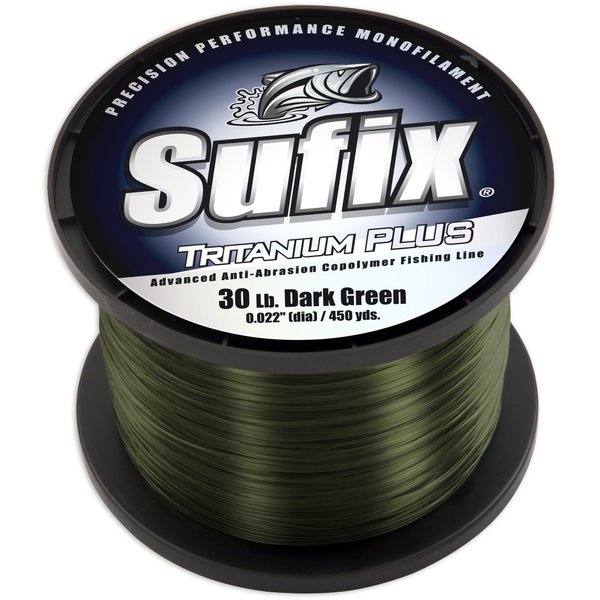 Sufix Tritanium Plus 1/4-Pound Spool Size Fishing Line (Dark Green, 10-Pound)