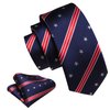 Barry.Wang America Flag Self Ties for Boys Adjustable Blue and Red Star Stripe Handkerchief Neckties Formal School Uniform