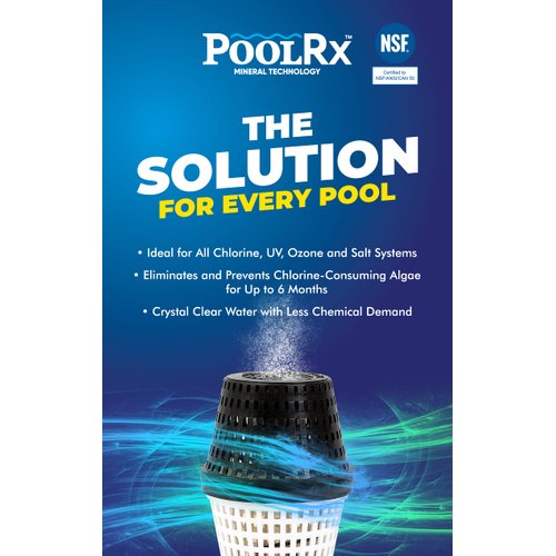 Pool RX 102001 6 Month Swimming Pool Algaecide Replacement, Single Unit, Blue