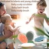 ERSIQI Cradle Cap Comb for Babies -Head Massager Scalp Stress Relax, Silicone Shampoo Brush -Travel Wet Brush- Shower Exfoliating Brush -Short Hair Soft bristles Brush for Newborns & Toddlers Grey