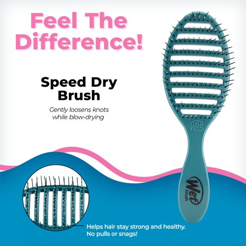 Wet Brush Speed Dry Hair Brush - Ocean (Free Spirit) - Vented Design and Ultra Soft HeatFlex Bristles Are Blow Dry Safe With Ergonomic Handle Manages Tangle and Uncontrollable Hair - Pain-Free