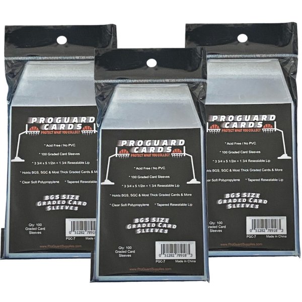 3pks ProGuard Cards BGS Graded Card Sleeves for BGS & SGC Slabs & More