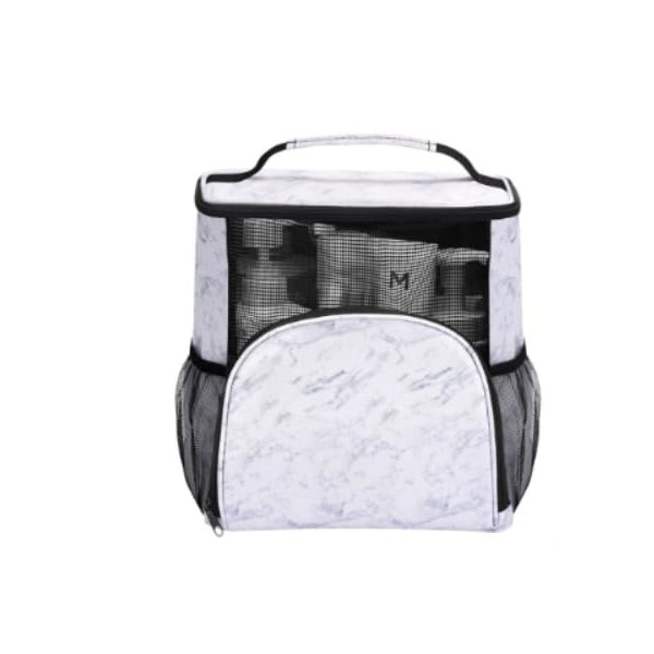 Generic Shower Bag for College Dorm, Hanging Portable Mesh Gym Shower Caddy for Women Men (Marble)