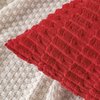 MIULEE Pack of 2 Red Corduroy Decorative Throw Pillow Covers 18x18 Inch Soft Boho Striped Pillow Covers Modern Farmhouse Home Decor for Sofa Living Room Couch Bed