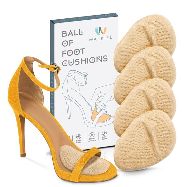 Metatarsal Pads Women | Heel Inserts for Women | Ball of Foot Cushions (2 Pairs Foot Pads) All Day Pain Relief and Comfort One Size Fits Shoe Inserts for Women (Beige)