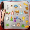 Mootycapa 24 Pcs Christmas Christian DIY Wooden Magnets to Paint, Nativity Scene Glow in The Dark Wood Painting Crafts, Jesus Fridge Magnets Craft Kits for Boys Girls School Home Party Activities