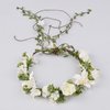 DreamLily Woodland Fairy Floral Headband Flower Grils Crown with Tail Bridal Hair Wreath DFS34 (Ivory)