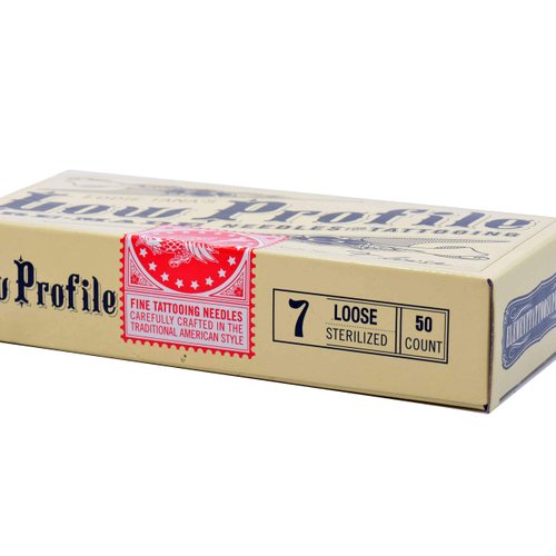 ELEMENT TATTOO SUPPLY - Eddie Tana Low Profile - Tattoo Needles - Long Bar - Loose Round Shader - Box of 50 - Long Taper - 7RS