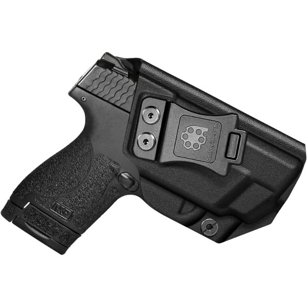 Amberide IWB & OWB KYDEX Holster Fit: Smith & Wesson M&P Shield M2.0 with Integrated CT Laser 9mm/.40 Pistol, Inside Outside Waistband Concealed Carry, Adjustable Cant & 'Posi-Click' Retention