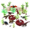 MIUTRUE Dinosaurs Cake Decorating Kit Plastic Dinosaurs Figures Trees & Dinosaur Eggs and Egg Nest Dinosaur Figures Toy for Kids