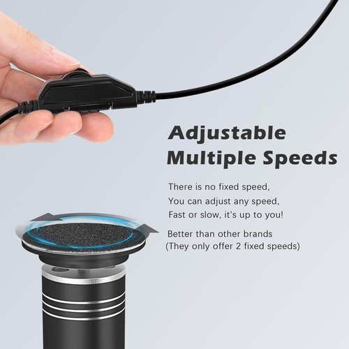 Electric Callus Remover for Feet, Professional Electric Foot Sander Grinder Scrubber Foot File Pedicure Heel Tool for Cracked Dry Dead Skin, Adjustable Speed, 60 Sandpaper Discs, Black