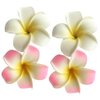 4 Pcs White and Pink Hawaiian Frangipani Plumeria Foam Head Flower,Party Beach Hair Clip and Barrettes,Luau Party Supplies favors, Bridal WeddingHair Accessories Hair Clips Barrettes Clips(7cm)
