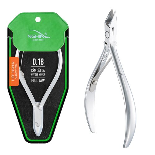 Sleek Chrome Plated Cuticle Nipper - D-18, Precision Nail Tech Nipper with Hard Steel Jaw and Single Spring - Choose D-18 for Effortless and Professional Nail Care
