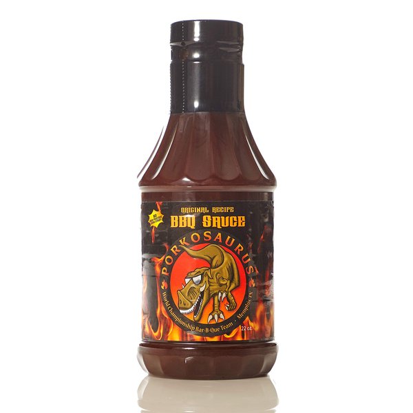 Porkosaurus Memphis BBQ Sauce Bottle – Sweet & Tangy Barbecue Flavor – BBQ Sauce Gluten Free & No High Fructose Corn – All Natural BBQ Sauces from a World Champion Winner (22oz Single Bottle)