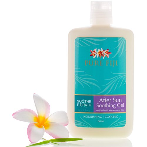 PURE FIJI Soothing After Sun Gel with Aloe Vera and Dilo Oil - Deeply Hydrating, Skin Nourishing After Sun Skin Care for Face, Body, 8 oz