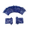 Ankirol 100pcs Sheer Organza Favor Bags For Wedding Baby Shower Rattan Print Gift Bags Samples Display Drawstring Pouches (4x6 inch, blue)