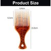 LiaSun 2 Pack Hair Pick Comb Amber Smooth Afro Comb Lift Detangle Hair Comb Hair Styling Tools for Curly, Thick, Medium, Long Hair, Facial Hair (Amber)