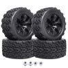 HobbyPark 12mm Hex 1/10 RC Truck Wheels and Tires for Traxxas Rustler 2wd 4x4 VXL Redcat Volcano EPX Blackout XTE Pro fit 3S 4S Brushless (Set of 4)