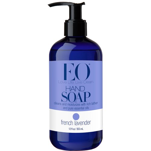 EO French Lavender Liquid Hand Soap With Nutrient-Rich Botanical Extracts, Vitamin E, Coconut and Lavender, 12 fl. oz. (Pack of 2)